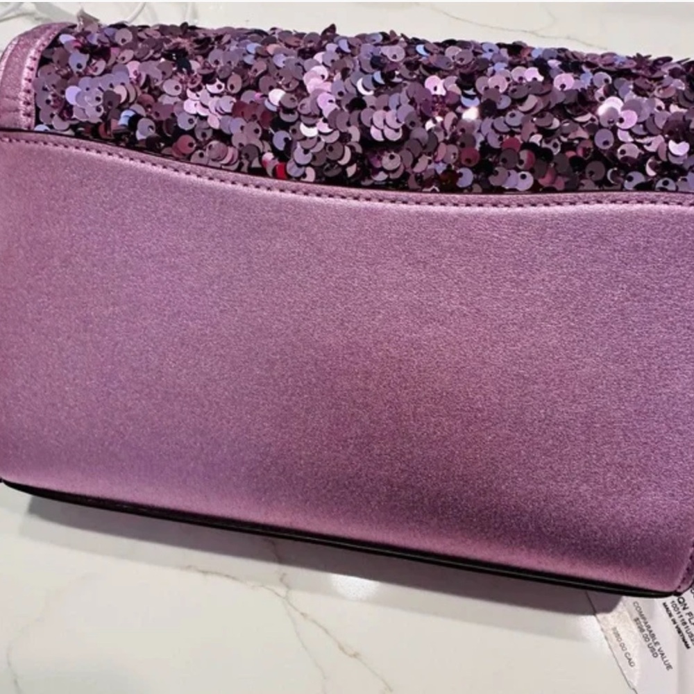 Coach Sequin Clutch/Crossbody in Lilac NWT - Picture 3 of 11